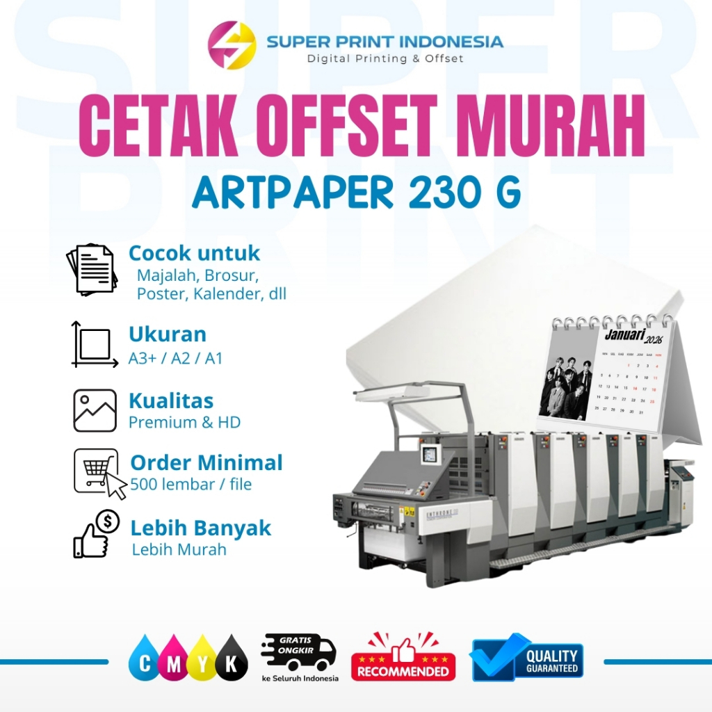 

CETAK OFFSET - ARTPAPER 230G - CETAK BROSUR CETAK MAJALAH CETAK ARTPAPER CETAK OFFSET KALENDER PACKAGING full colour