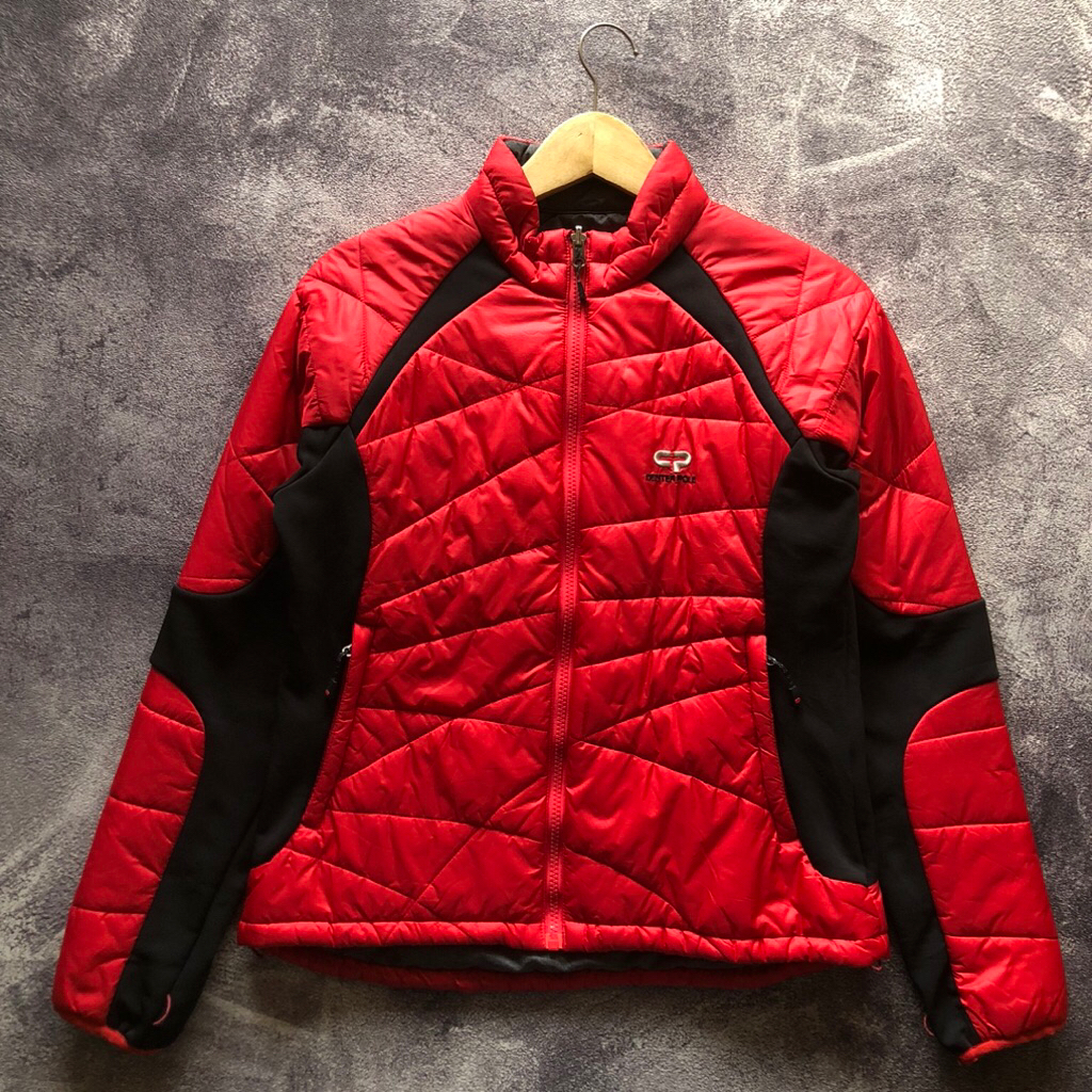 Motorcycle Puffer Jacket CENTER POLE Swiss Second Size S,Swiss Trekking Technology,Puffer merah seco