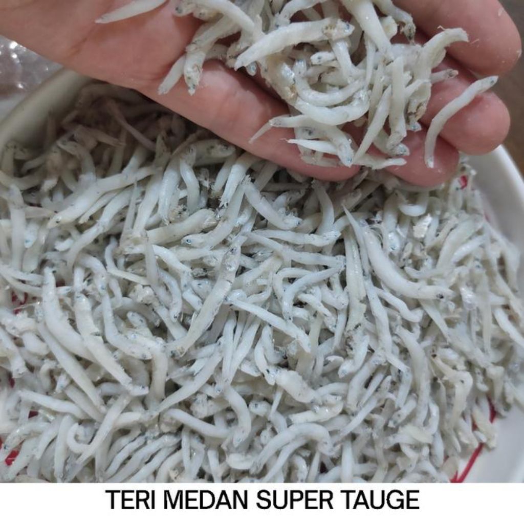 

Teri asin premium asli Medan 1kg bonus sabun mandi dan cuci piring