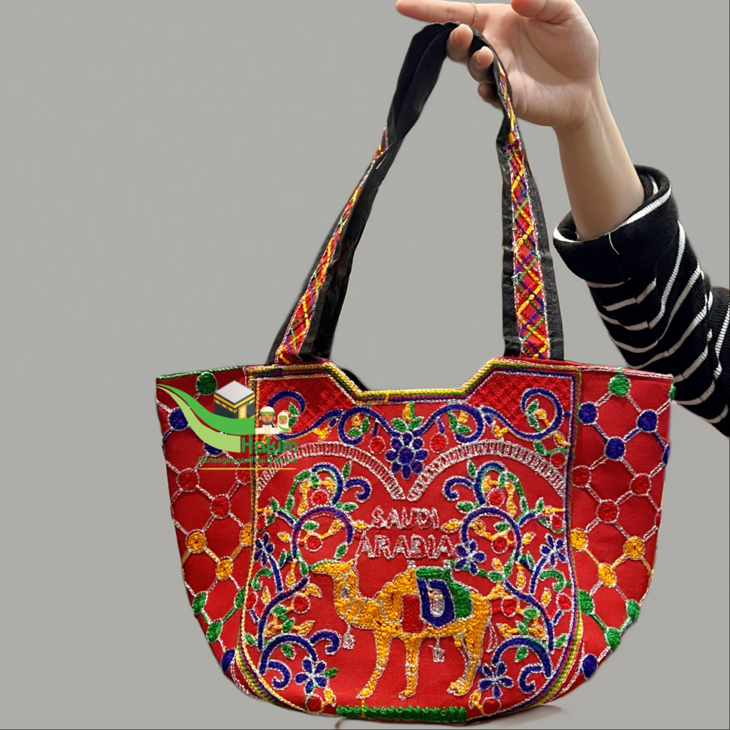 Tas Jinjing Perempuan ORIGINAL Made in Pakistan Tas Pakistan Motif Etnik Totebag Pakistan Souvenir H