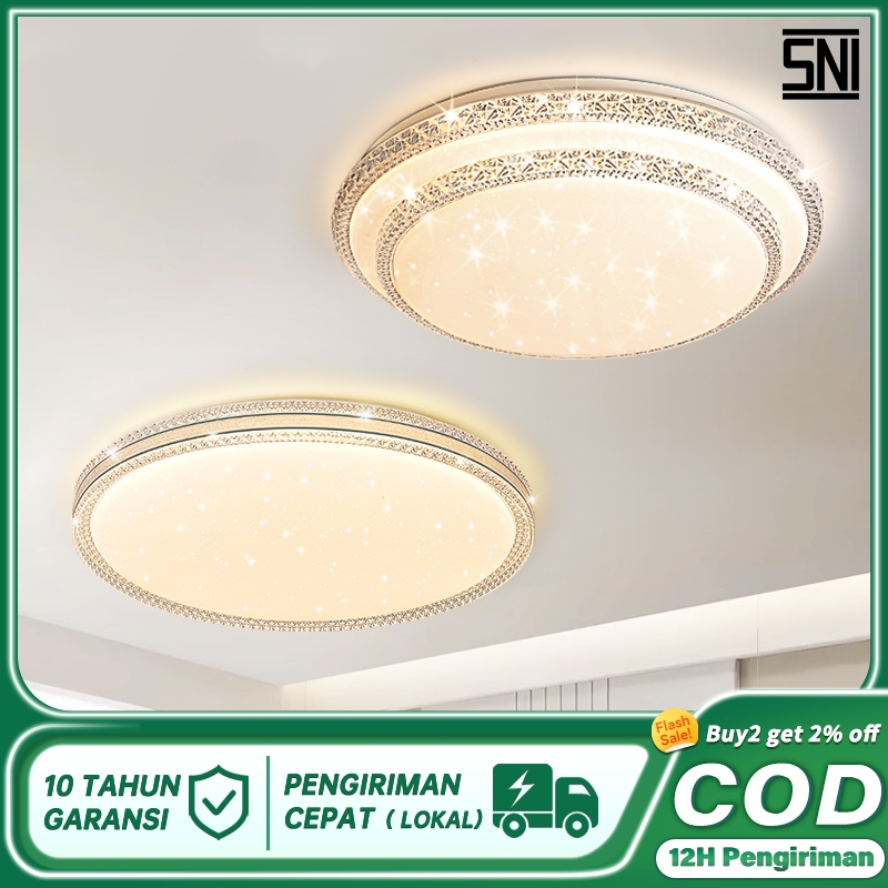 【COD】Lampu Plafon Minimalis Modern Rumah Tamu Lampu balkon Lampu kamar tidur Led 3 Warna 48 Watt Lam