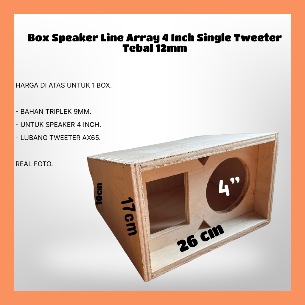 Box Speaker Line Array 4 Inch Single Tweeter Tebal 12mm