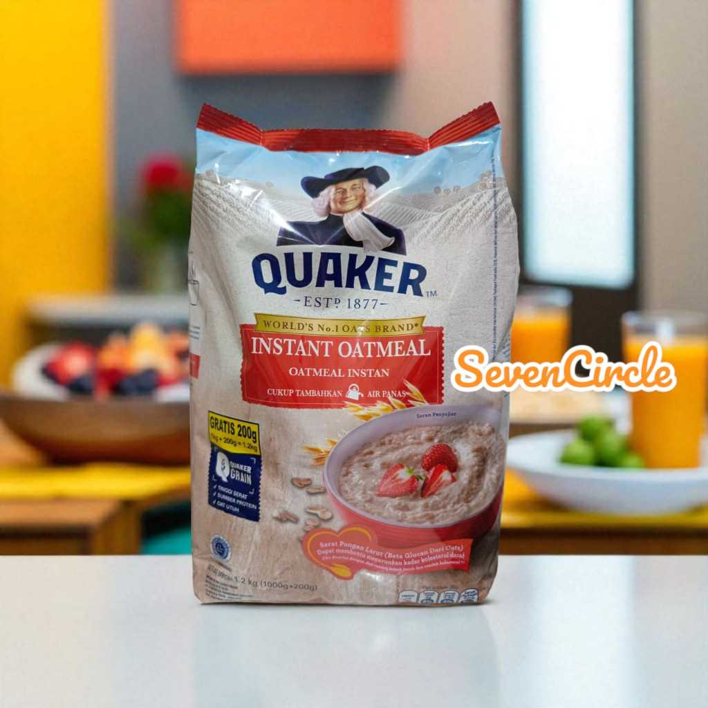 

Quaker Instant Oatmeal 1200g | Oatmeal Instan Sehat Praktis Tinggi Serat (ED : 28/11/26)