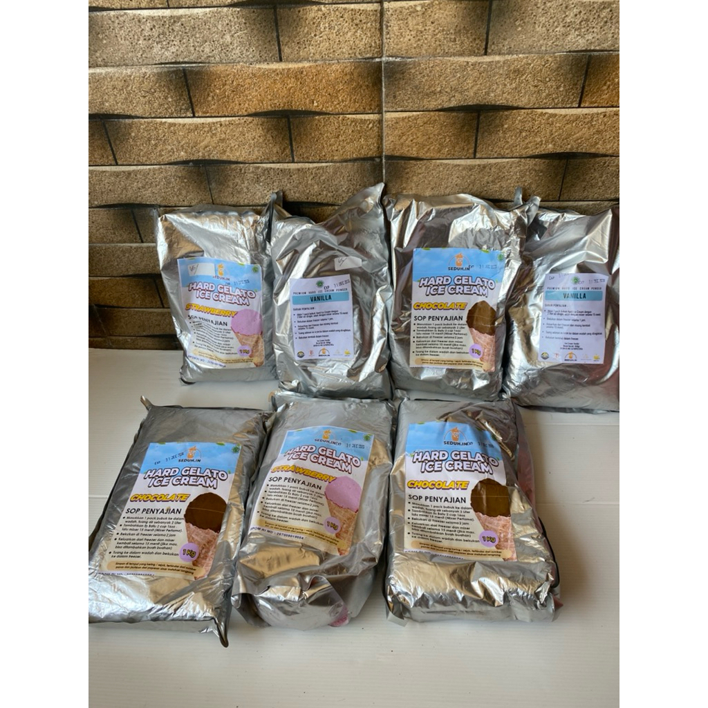 

[MINUS KEMASAN sebab pengiriman sebelumnya exp dec 2026]ALL VARIANT HARD ICE CREAM GELATO 1KG/BUBUK PREMIUM ES KRIM