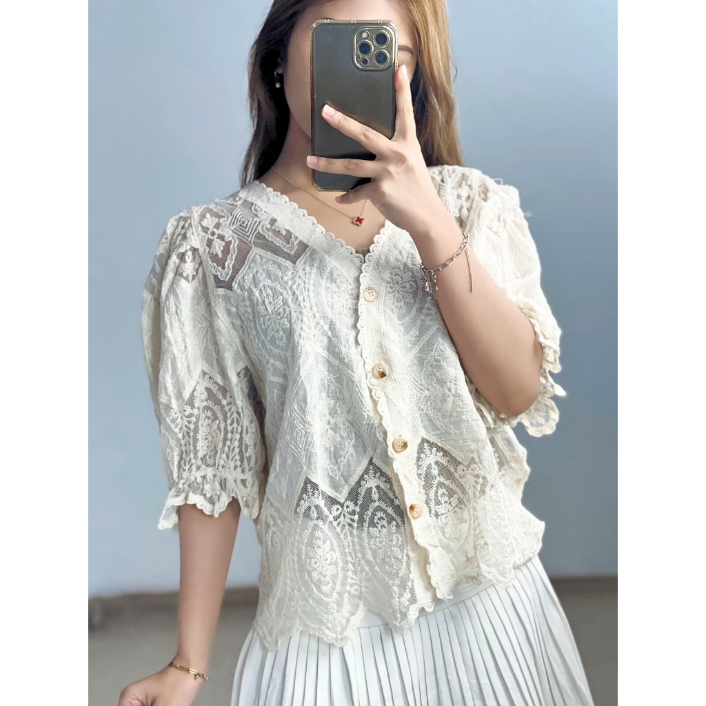 MDLV ~ M29D05# Embroidered Lace Top