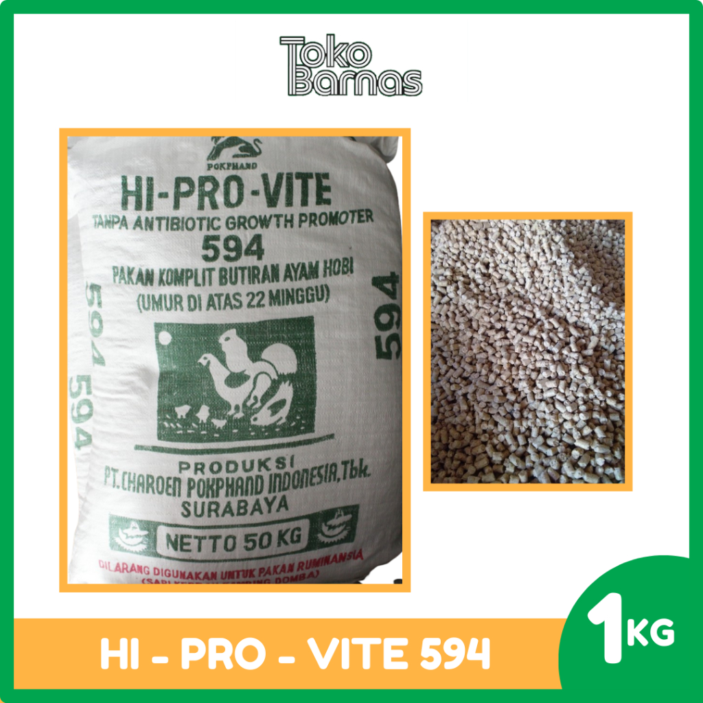 594 Hi Pro Vite Pakan Ayam Pur Tulang Voer Ayam Bangkok 1 Kg Repack