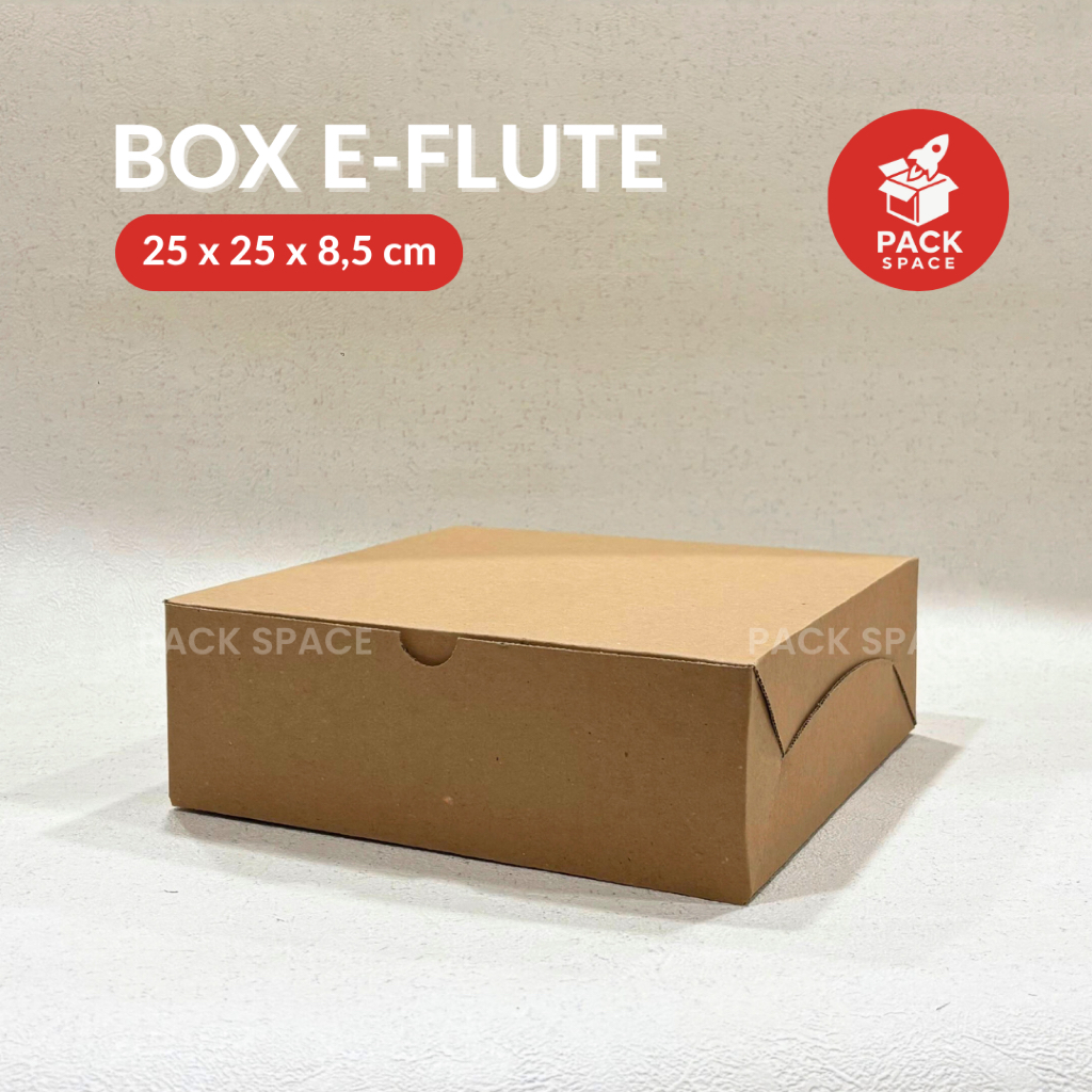 

Box Kardus E-Flute Coklat Untuk Packaging Olshop Sovenir Baju Kotak Kado Hampers Snack 25x25x8.5 CM