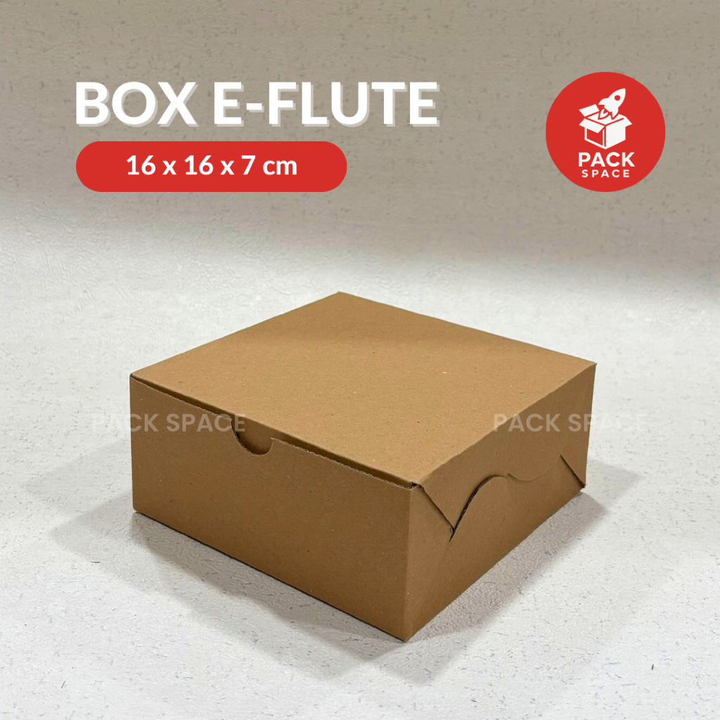 

Box Kardus E-Flute Coklat Untuk Packaging Olshop Sovenir Kotak Kado Hampers Snack Kue 16x16x7 CM