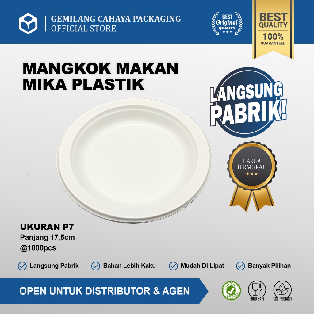 Piring Plastik HIPS / Piring Makan Mika Plastik I Ukuran P7 I Diameter 17,5cm