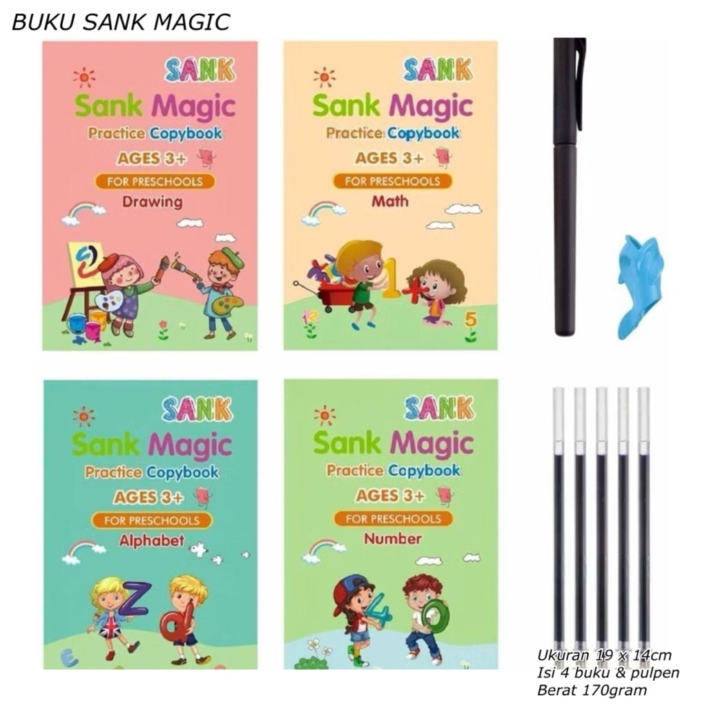 

[GP77] BUKU SANK MAGIC 1 SET ISI 4 BUKU + PULPEN || SANK MAGIC BOOK || BUKU PINTAR BELAJAR MENULIS MEMBACA
