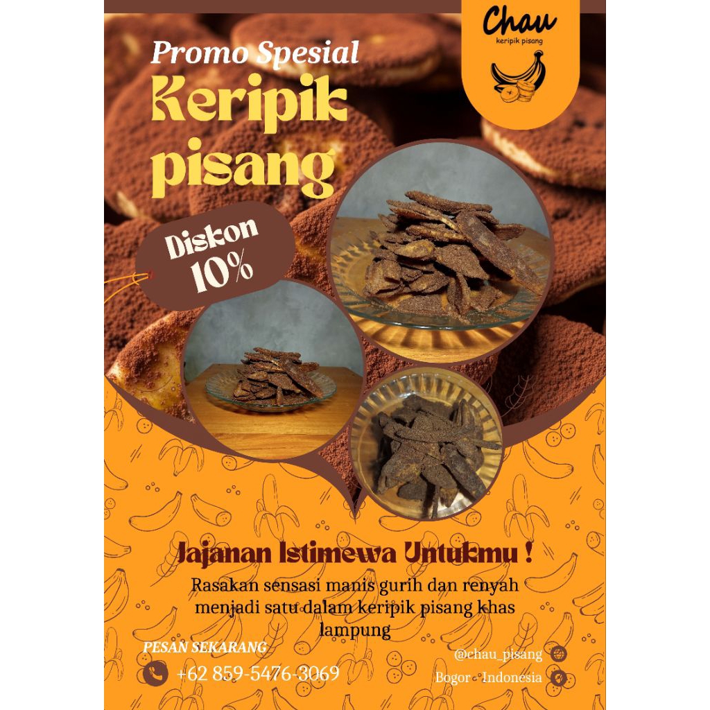 

Keripik pisang coklat khas Lampung kiloan