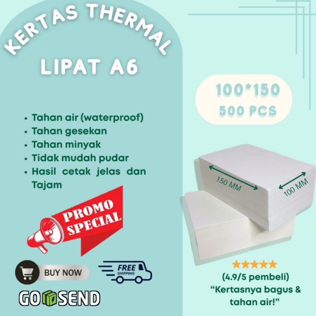 

Kertas label thermal lipat 100×150*500pcs