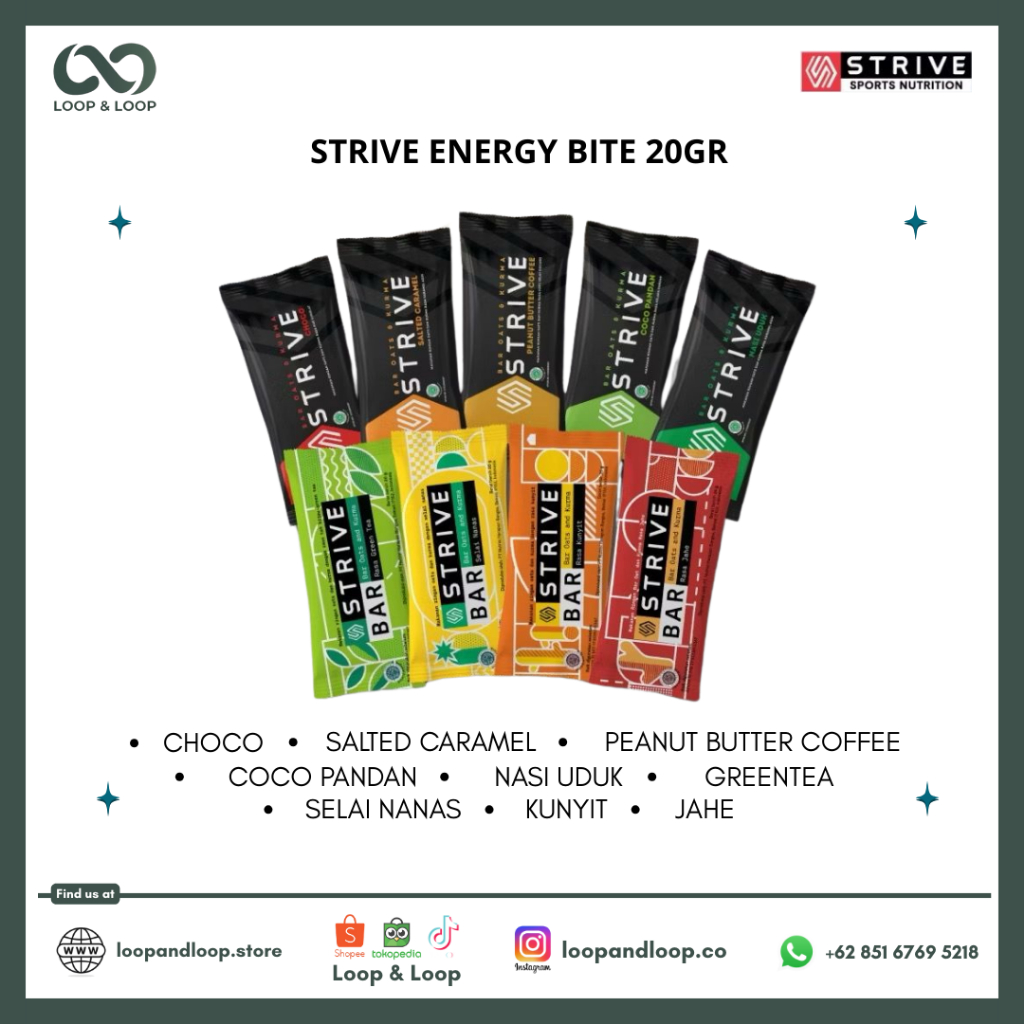 STRIVE - Strive Energy Bite 20 gram - Energy Booster / Energy Bar / Strive Energy Bite