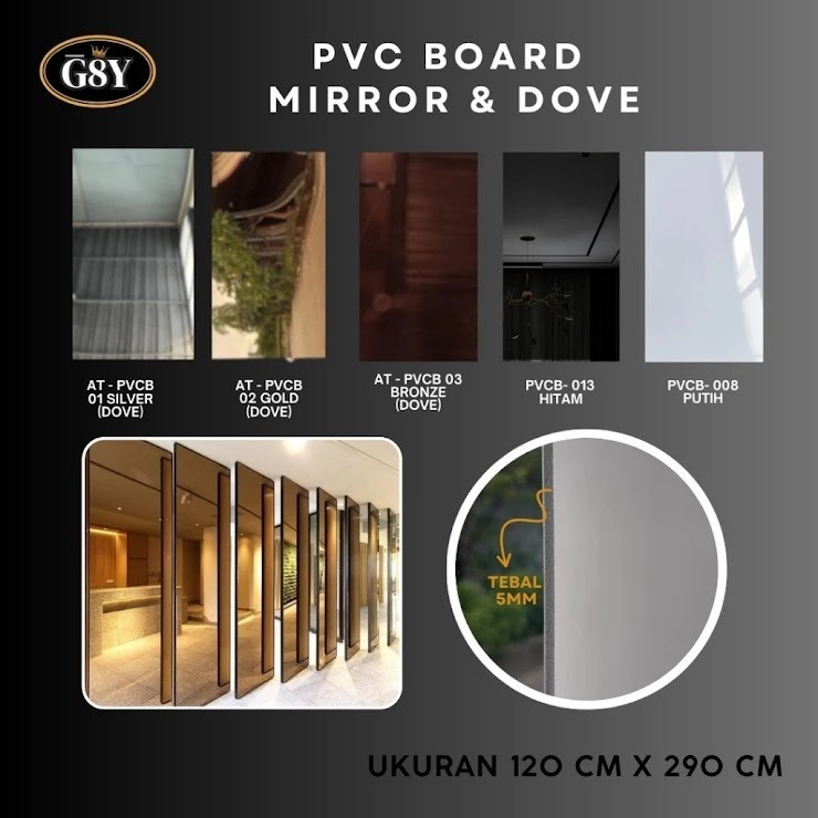 PVC BOARD MIRROR DINDING PREMIUM