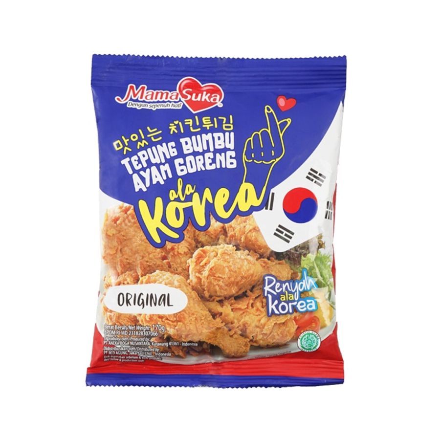 

Mama Suka Tepung Bumbu Ayam Goreng Ala Korea 170gr Rasa Original / Tepung Bumbu Korea