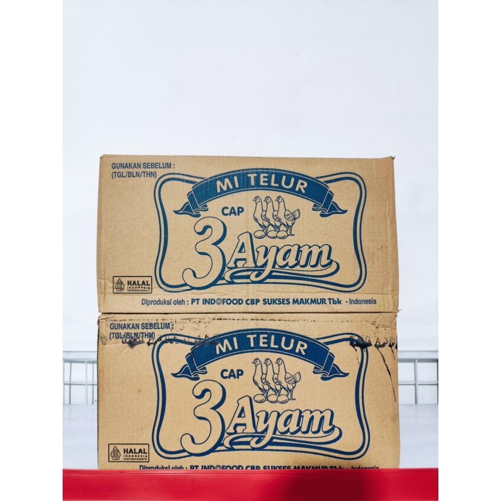 

Mi Telur Cap 3 Ayam by Indofood (1 Dus isi 20 Bungkus)