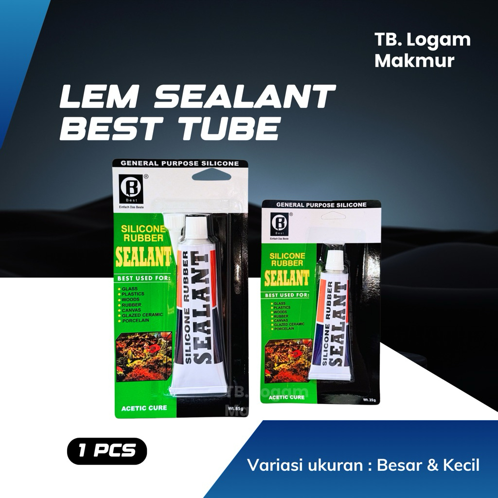 BEST Lem Kaca Aquarium Silicone Sealant Tube 85gr 35gr - 1 pcs