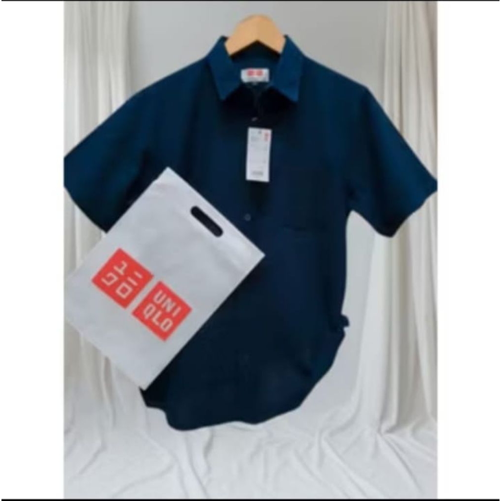 Kemeja Uniqlo Lengan Pendek Kemeja Pria Lengan Pendek Atasan Cowok Polos