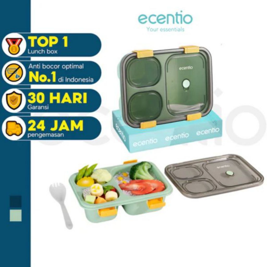 LUNCH BOX Bento 3 & 4 sekat anti bocor / kotal bekal sekat