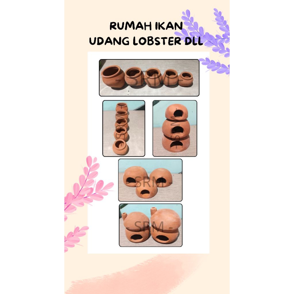 Rumah Ikan Hias Aquarium / Rumah Ikan Kecil / Rumah Anak Ikan Cichlid / Cave Anak Ikan/ Gentong / Pe