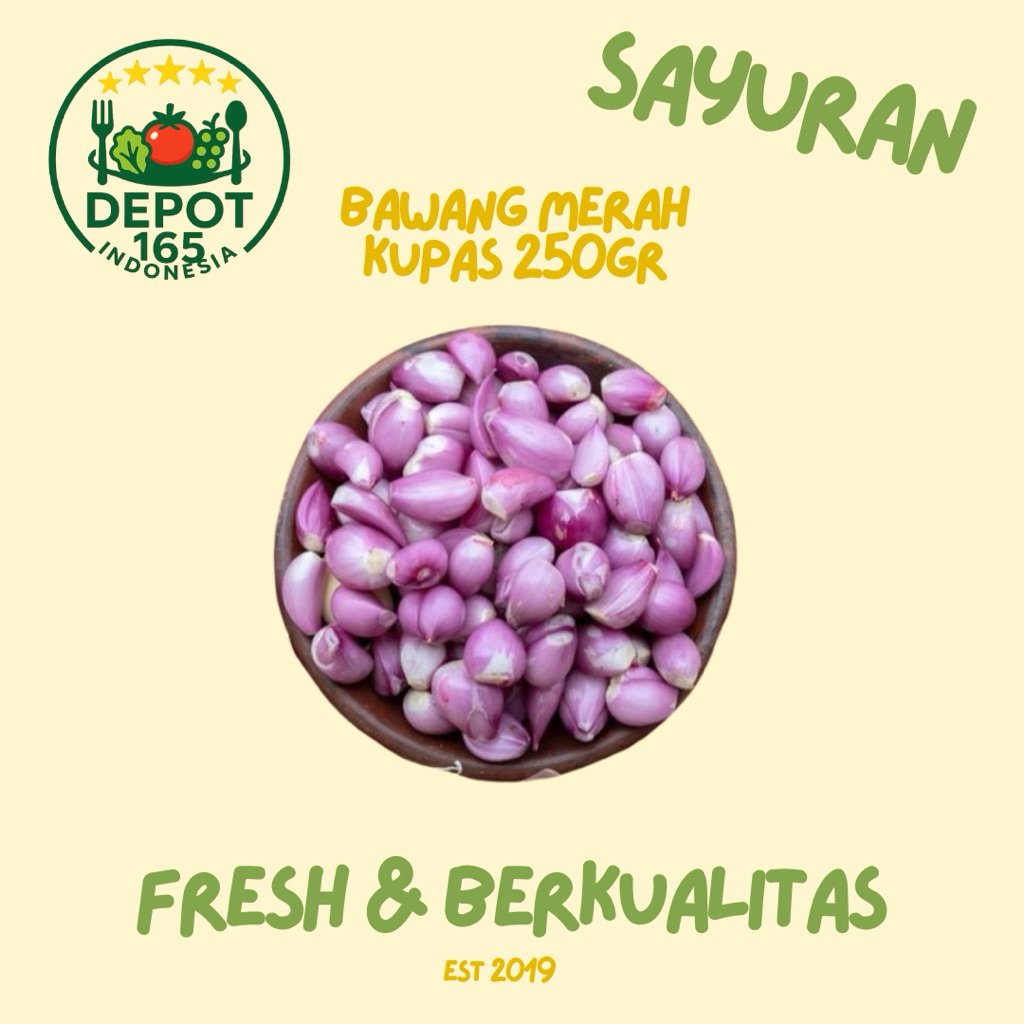 

Bawang Merah Kupas Fresh 100,250,500 | DEPOT 165 INDONESIA | SURABAYA