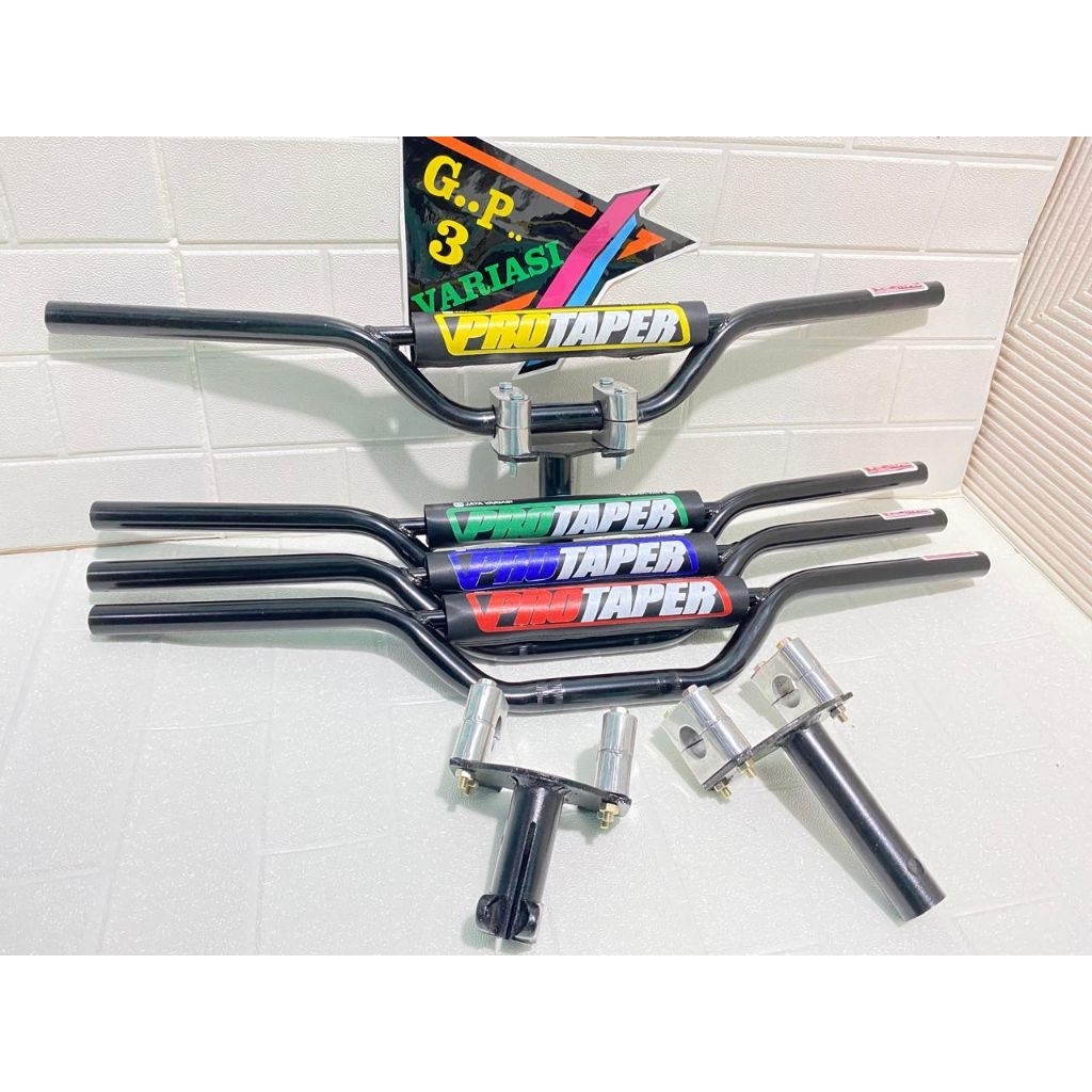 PAKET STANG CRF D-TRACKER HITAM+DUDUKAN/ADAPTOR STANG