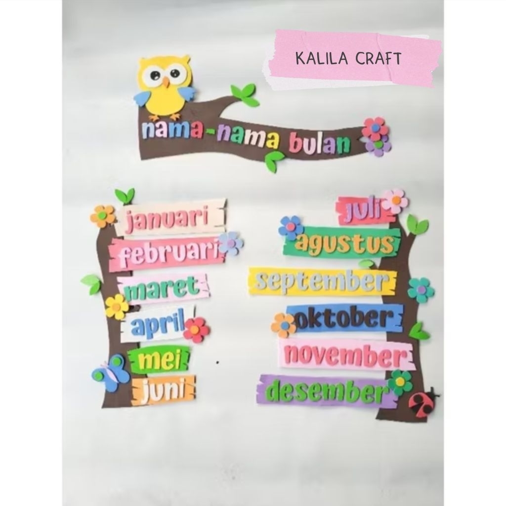 

TERMURAH HIASAN KELAS NAMA NAMA BULAN MODEL POHON / DEKORASI KELAS PAUD TK SD BAHAN SPON CERAH
