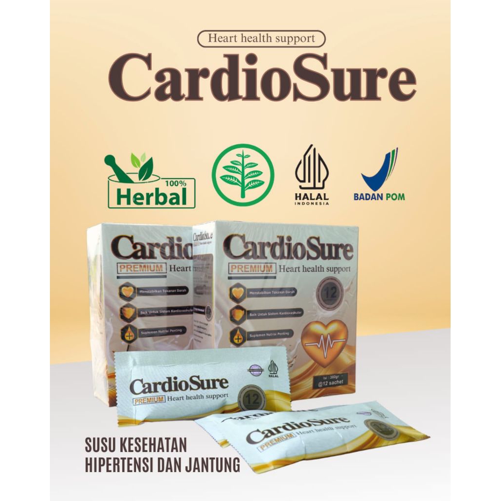 

CARDIOSURE SUSU JANTUNG DAN HIPERTENSI ORIGINAL 100% SUDAH BPOM HALAL