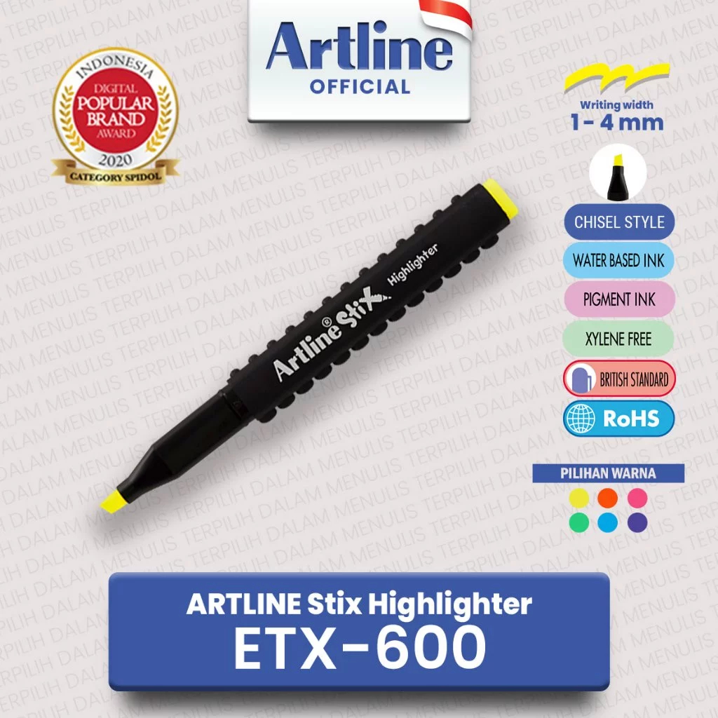 

(LIVE) ARTLINE STIX Spidol Highlighter Marker ETX-600