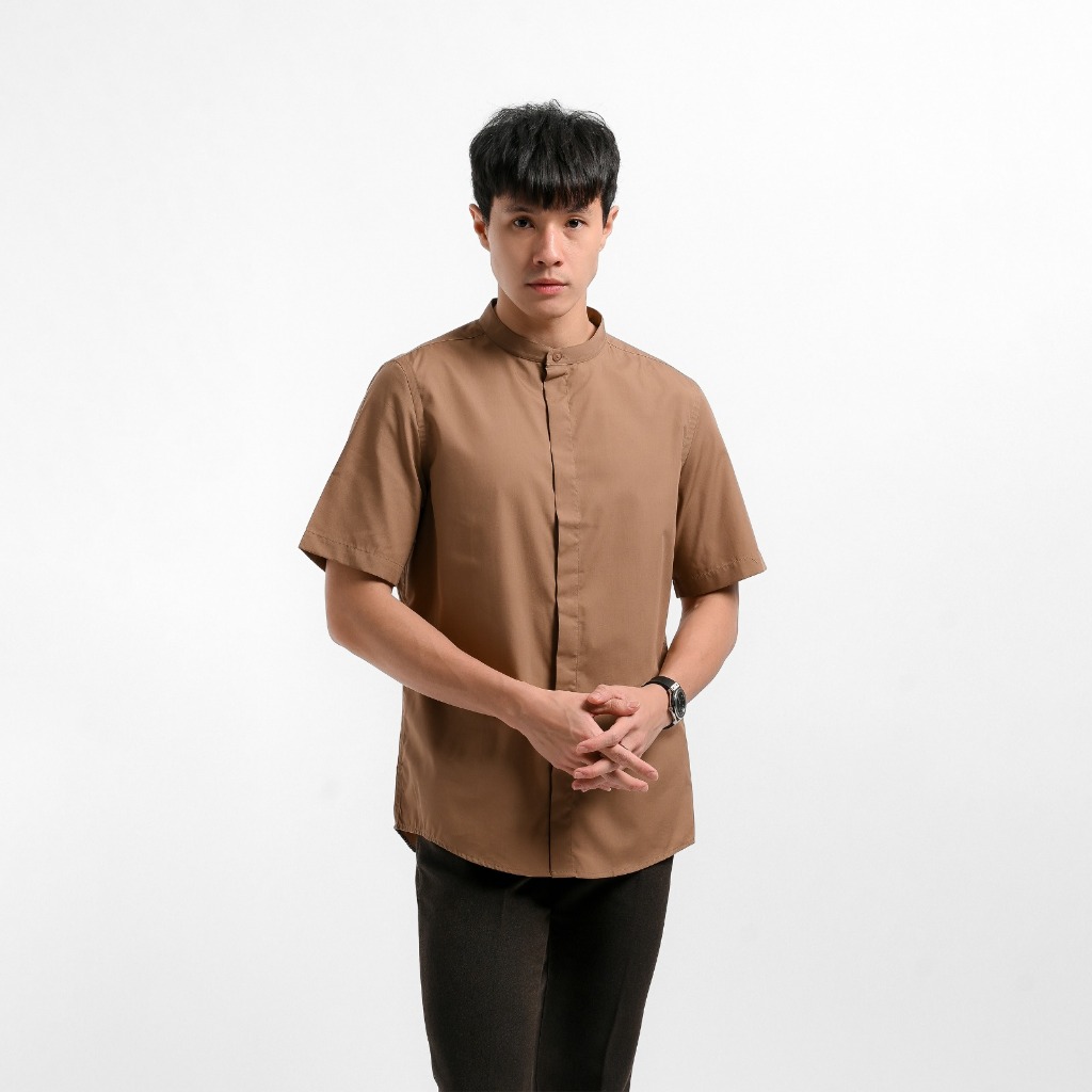 Heymale Argo Concealed Placket Short Sleeve Kemeja Pria Lengan Pendek