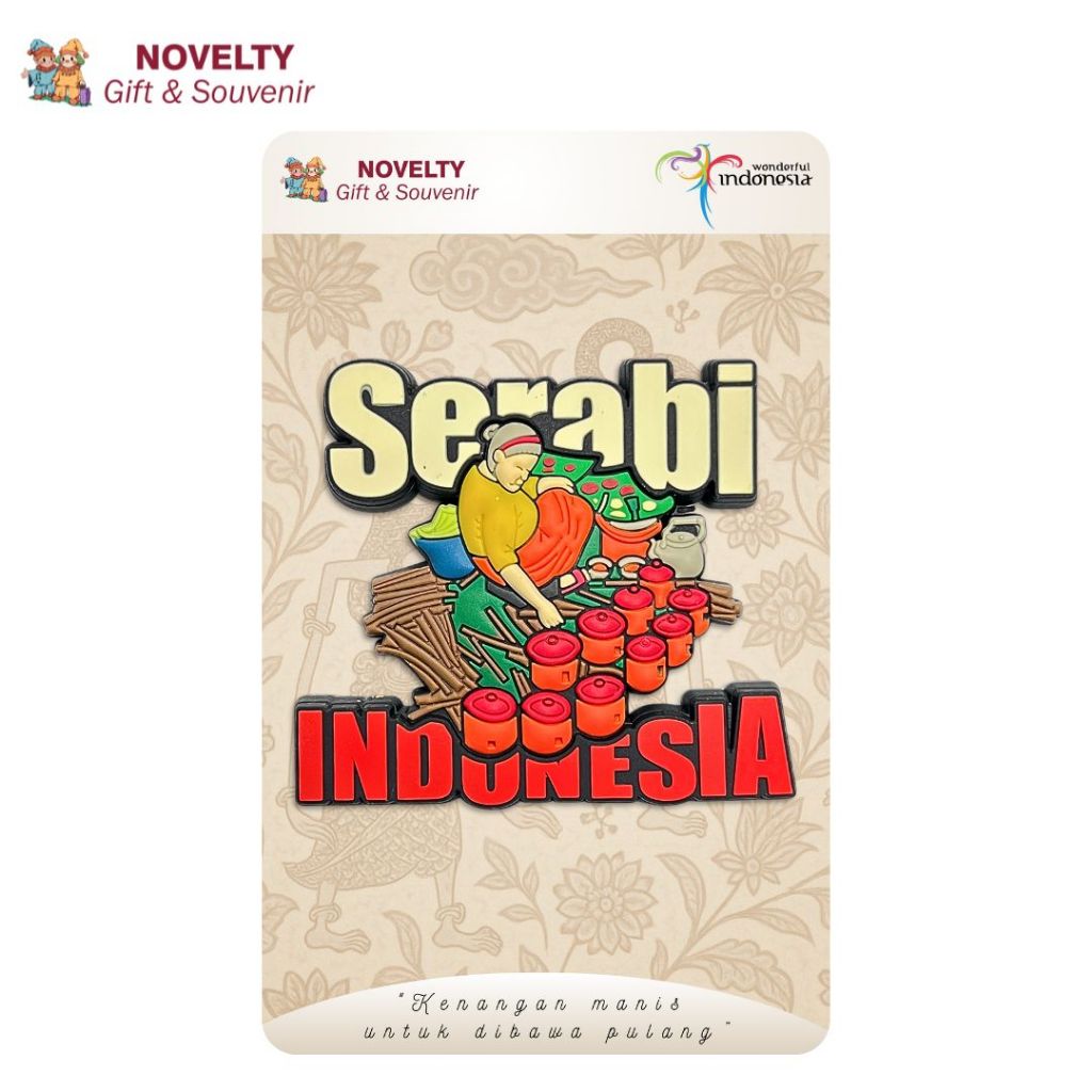 Souvenir magnet kulkas Serabi oleh oleh makanan traditional negara Indonesia