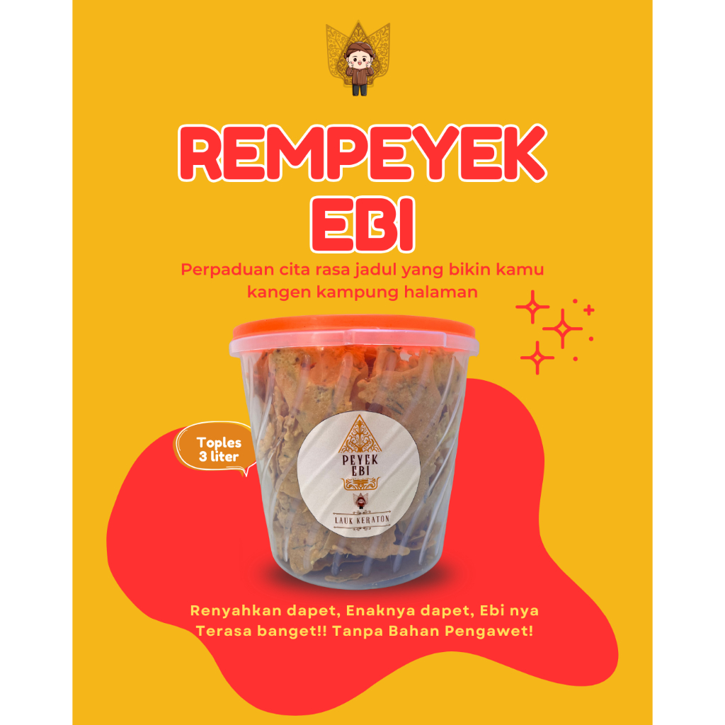 

Peyek Ebi Toples 3ltr Lauk Keraton - Renyah Gurih Tanpa Pengawet