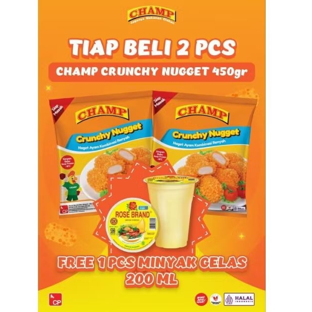

CHAMP CRUNCHY NUGGET 450G Naget ayam champ 450gr