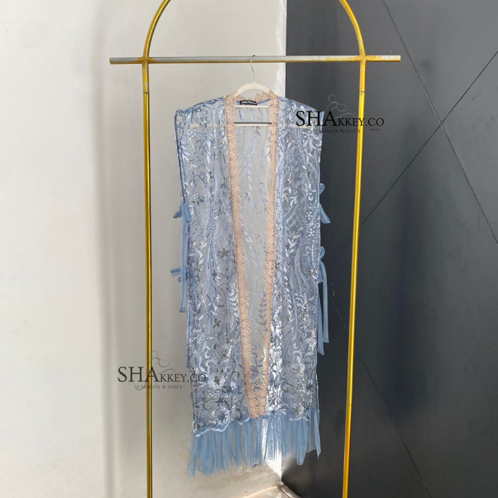 [Shakkey.Co] Outer Brukat Ziani //  Outer Kondangan Wanita Kekinian Bahan Brukat Kombinasi Tille Tan