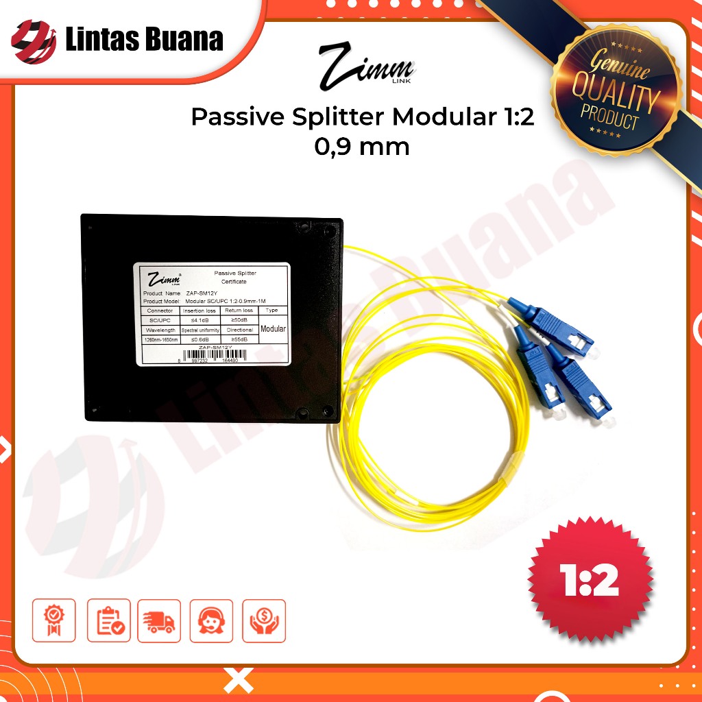 Zimmlink Passive Splitter Modular SC UPC | Fiber Optic Pasif Splitter FTTH FO uk. 0,9 mm