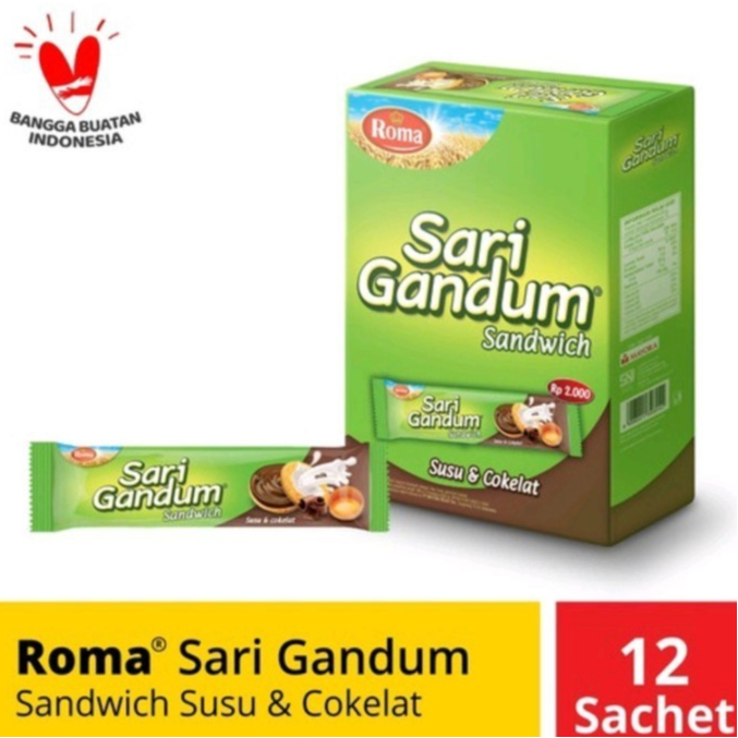 

Roma Sari Gandum Biskuit Susu Coklat Box 12 Pcs