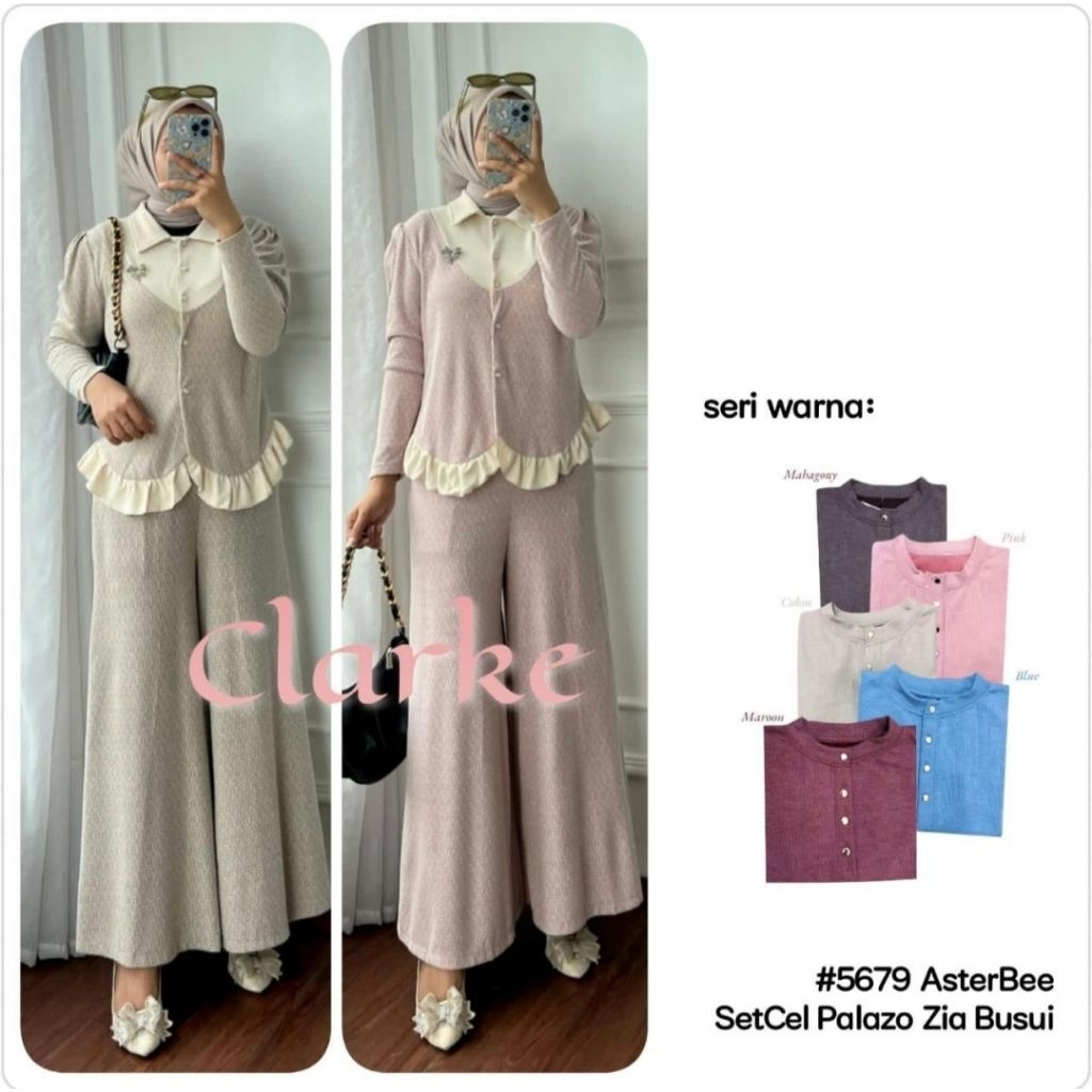 Setelan Celana Palazo Zia Busui Terbaru Kekinian CLARKE ORI