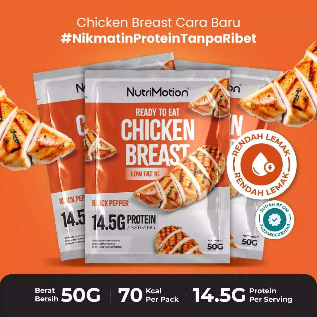 

Nutrimotion Dada Ayam Tinggi Protein Ready To Eat Black pepper