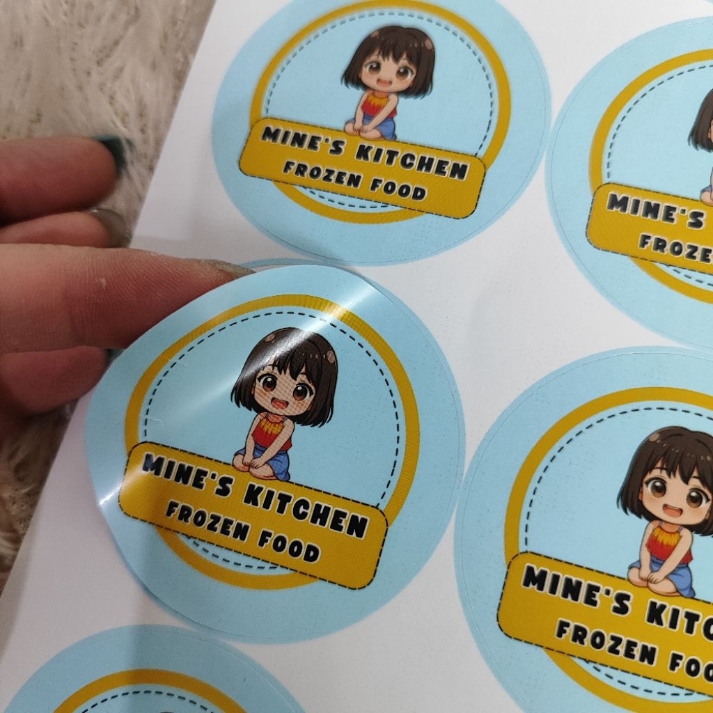 

STIKER LABEL PRODUK WATERPROOF UKURAN / LEMBAR A3