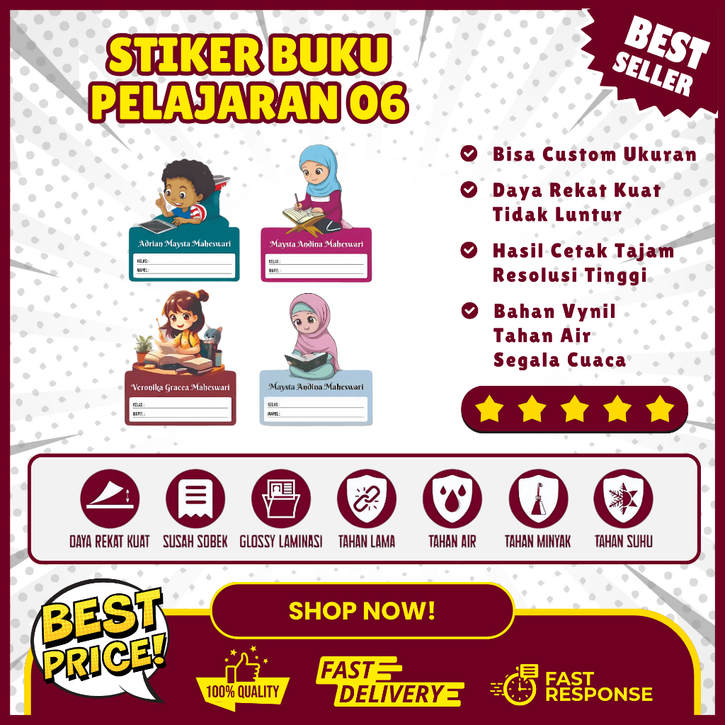 

Stiker Buku Pelajaran 06 / Stiker Buku Mapel / Sticker Nama Mata Pelajaran