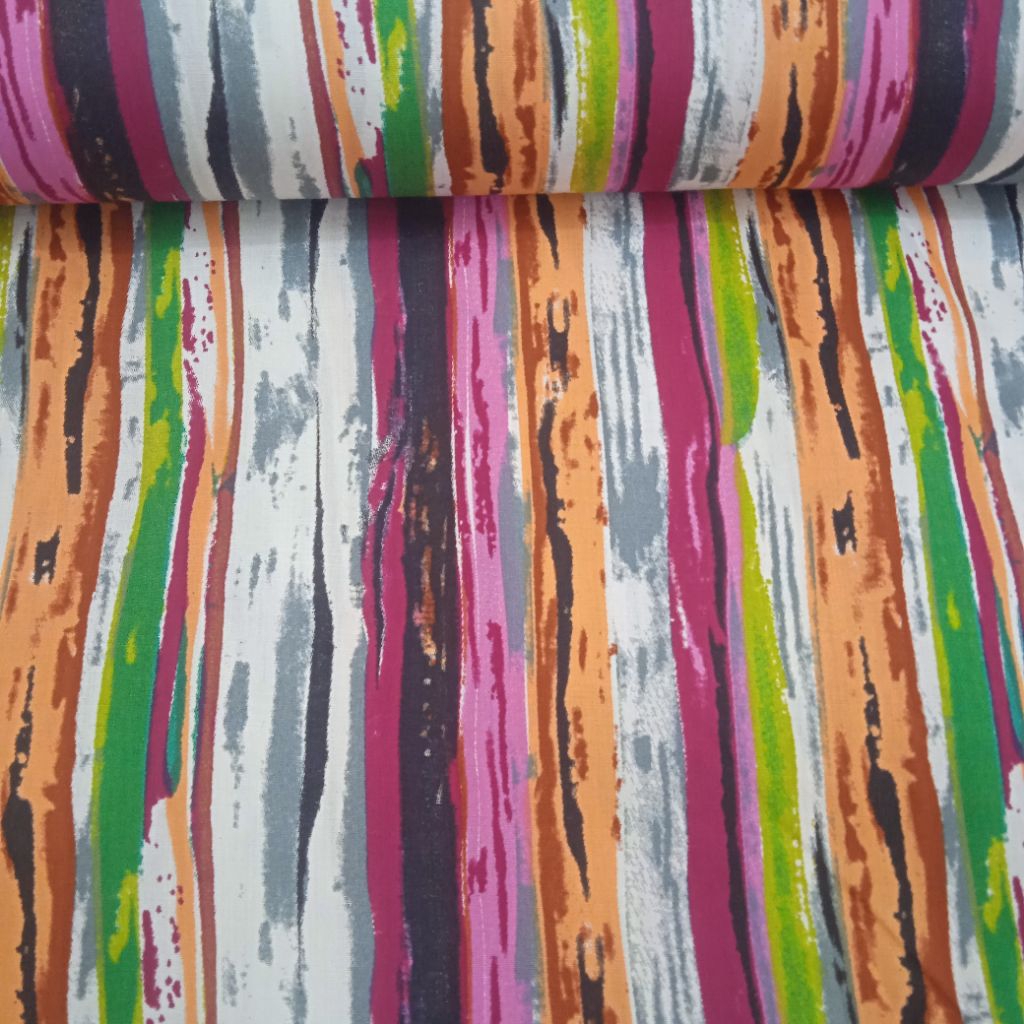 KAIN KATUN RAYON PREMIUM IMPORT MOTIF SALUR WARNA WARNI