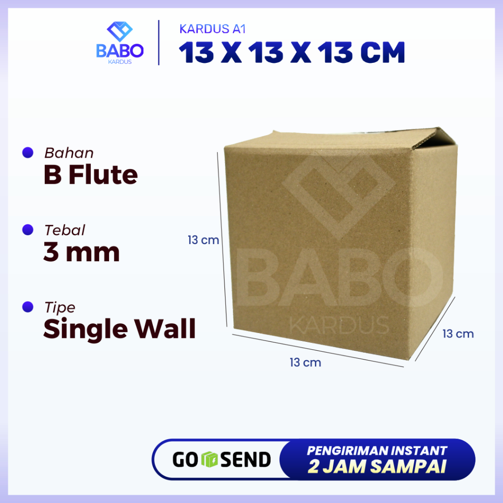 

Kardus box Ukuran 13x13x13 cm single wall polos
