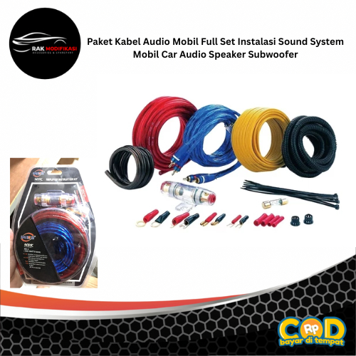 Paket Kabel Audio Mobil Full Set Instalasi Sound System Mobil Car Audio Speaker Subwoofer / Kabel Au