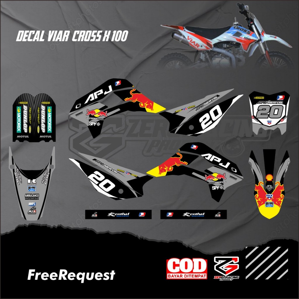 DECAL VIAR CROSS X 100 DECAL FULL BODY VIAR 100 DECAL MINI TRAIL BODY VIAR BISA REQUEST