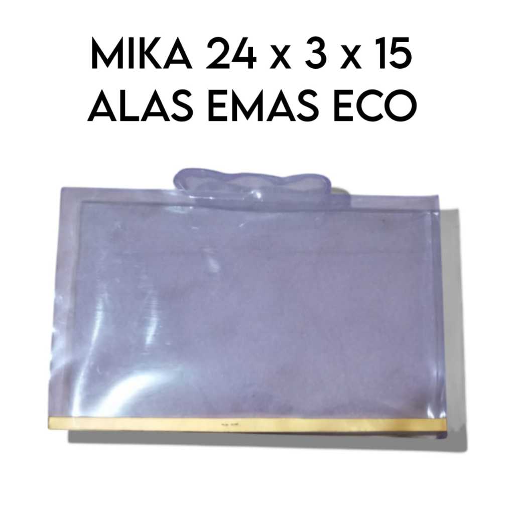 

MIKA 24x3x15 alas emas eco/ wadah souvenir/kotak mika souvenir