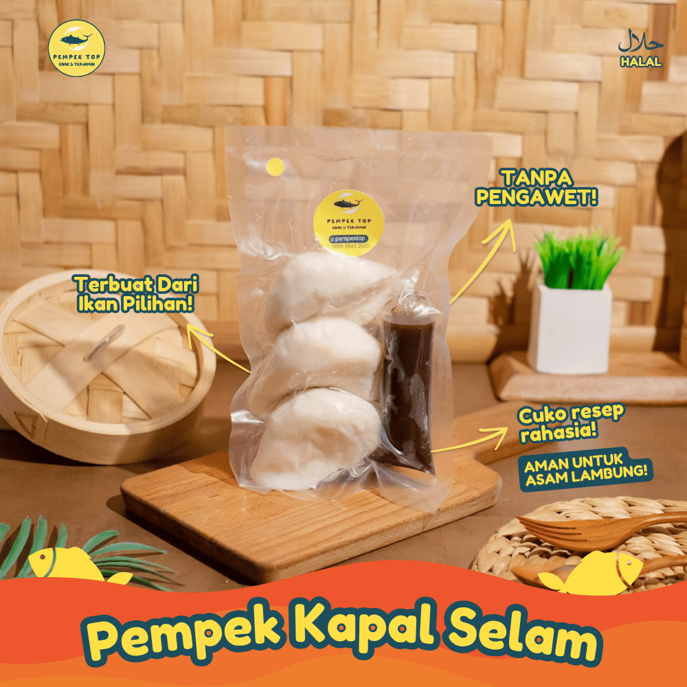 

Pempek Kapal Selam Palembang Isi Telur Ayam | Frozen Food Enak Gurih | Siap Goreng dengan Cuko