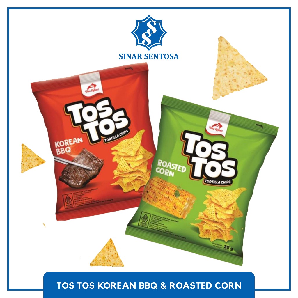 

Tos Tos Tortilla Chips Snack 20g – Rasa Korean BBQ & Roasted Corn | Camilan Renyah Gurih