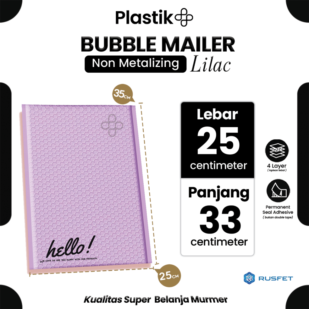 

AMPLOP BUBBLE MURAH | BUBBLE MAILER | LIGHT PURPLE 25X33CM