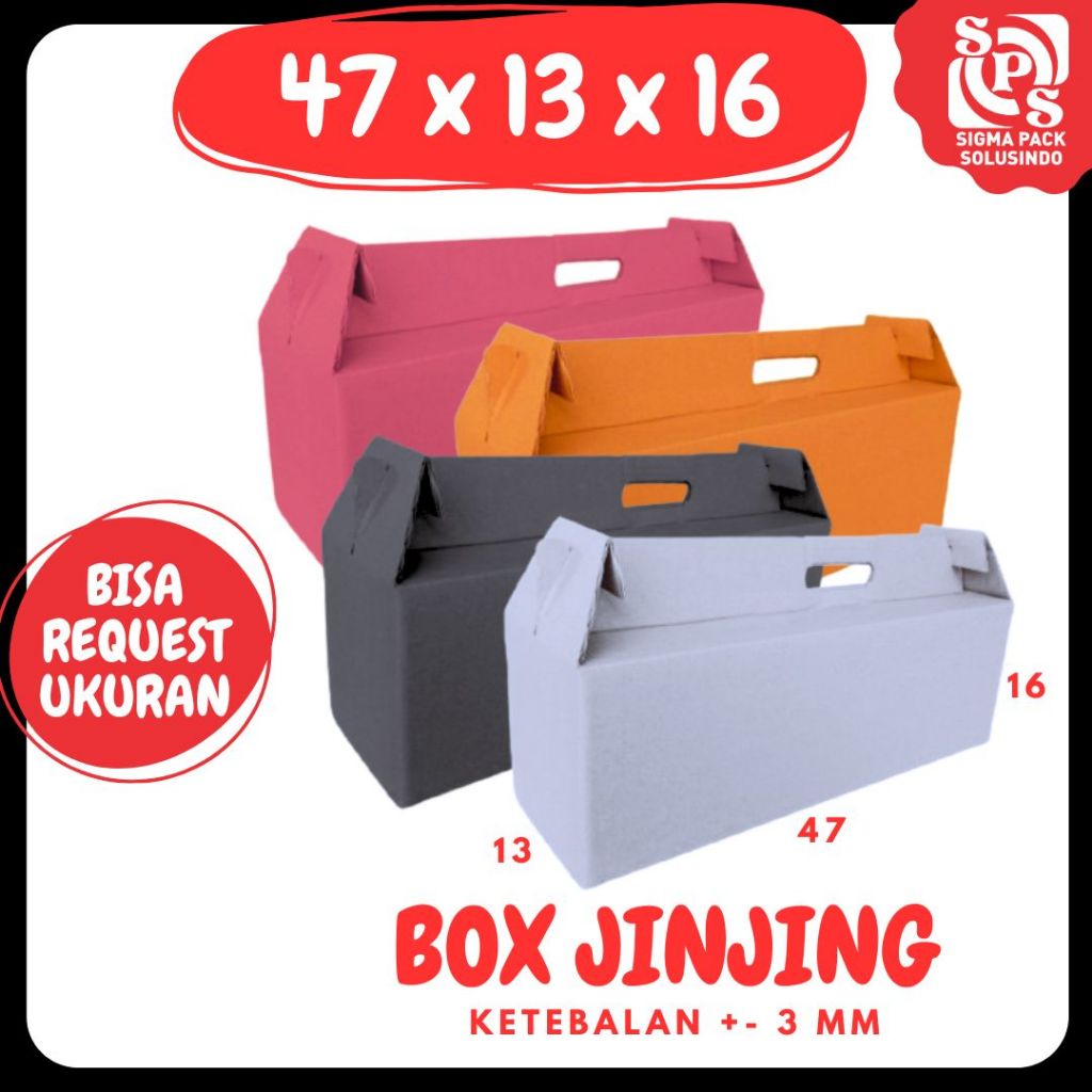 

Box Jinjing 47x13x16 Gable Box Dus Parcel Packing Buah Kardus Hampers Kemasan Idul fitri Zigma Box