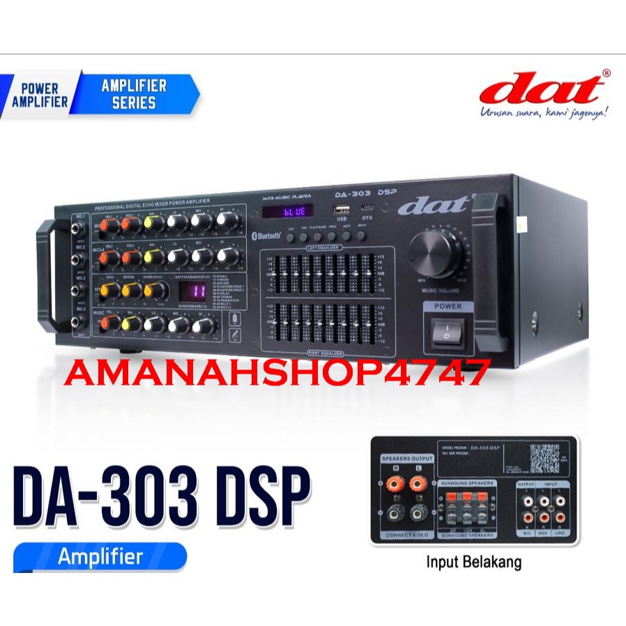 AMPLIFIER KARAOKE DAT DA 303 AMPLI DAT DA303 DSP NEW MODEL